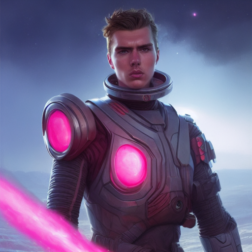 Pink space soldier in the style of Greg Rutkowski, Imagine Me, Prompt Guide
